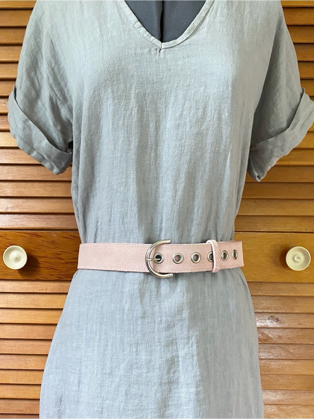Vintage New York & Company Women's Belt Size Large 32"-37" Pink Leather Y2K NY&C